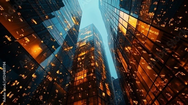 Fototapeta Secure global financial networks utilizing blockchain technology facilitate transactions involving cryptocurrencies such as Bitcoin and Ethereum, revolutionizing the digital exchange landscape. 