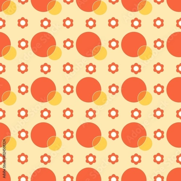Fototapeta seamless pattern with circle and flower