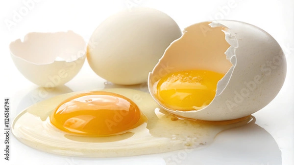 Obraz Raw liquid egg close-up.