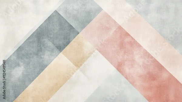 Fototapeta a modern wallpaper design featuring minimalist geometric patterns in soft pastel colors, perfect for a stylish apartment.