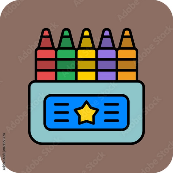 Fototapeta Crayons Icon