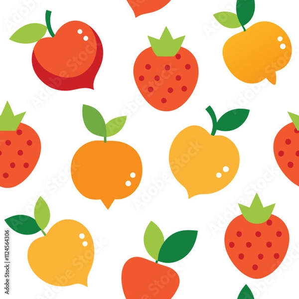 Obraz Fruits Patten Design Vector Illustration 