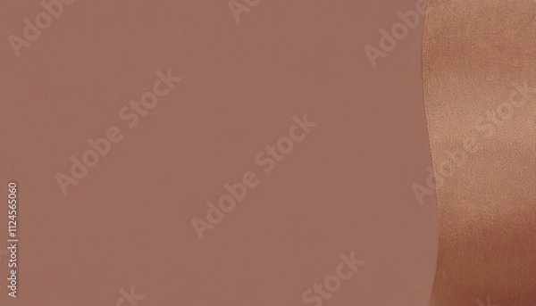Fototapeta Paper with glitter ribbon on side background in Mocha Mousse the color of the year 2025 wallpaper backdrop backgrounds paper texture empty blank