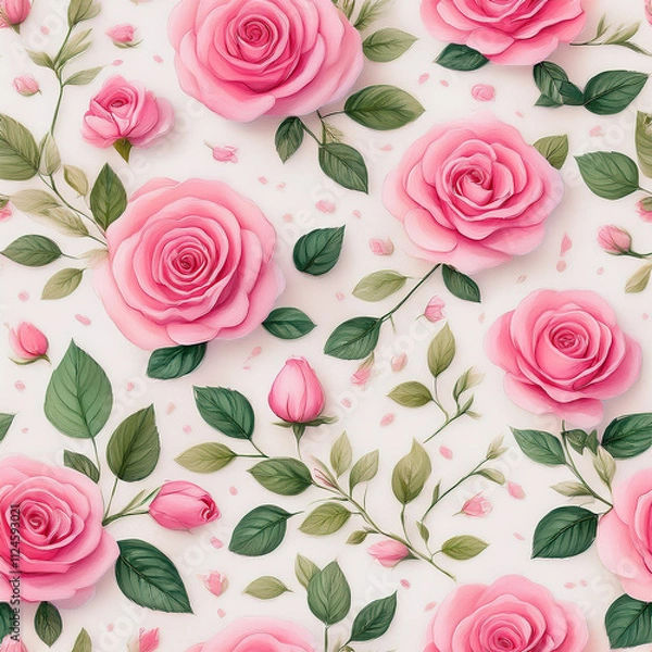 Obraz This elegant watercolor design features pastel roses, ideal for stunning wedding invitations and beautiful decor
