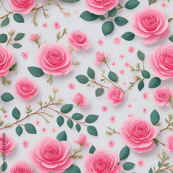 Obraz A romantic watercolor design featuring delicate pastel flowers, perfect for invitations and elegant branding.