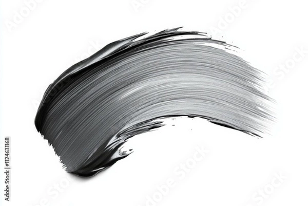 Fototapeta A brush stroke of black paint on a white background