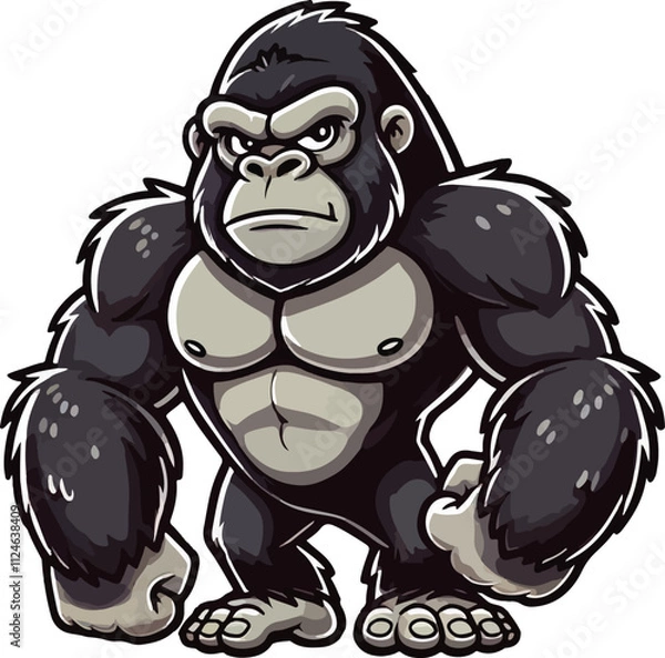 Fototapeta Gorilla cartoon vector on white background