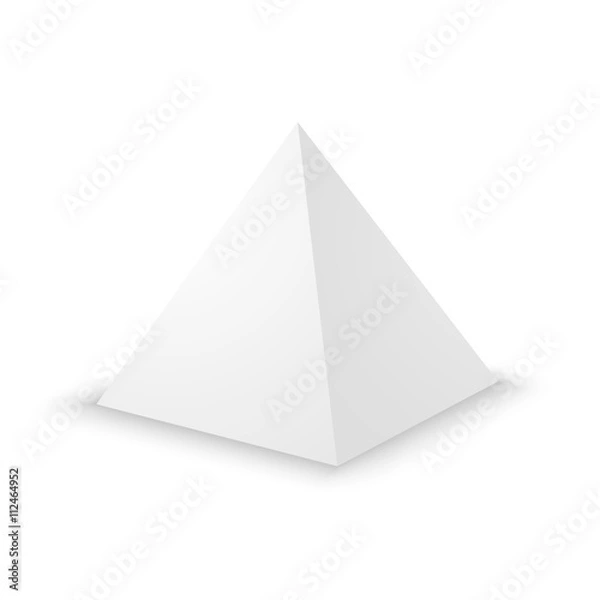 Obraz Blank white pyramid, 3d template.