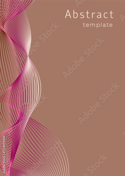 Obraz Abstract background in trendy color 2025 "Mocha Mousse". Wavy lines.