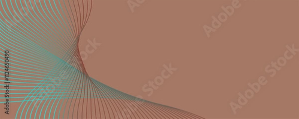 Obraz Abstract background in trendy color 2025 "Mocha Mousse". Wavy lines.