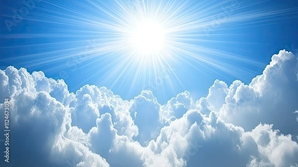 Fototapeta Bright Sun Shining Through Clouds