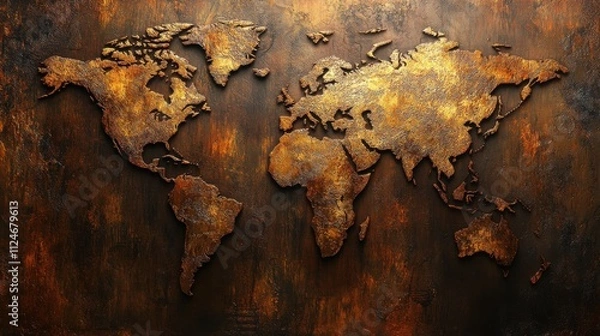 Fototapeta Ancient Trade Routes on Weathered Canvas Background