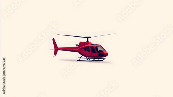 Fototapeta A geometric illustration of a helicopter, with angular shapes and a flat color scheme. Geometric helicopter design.