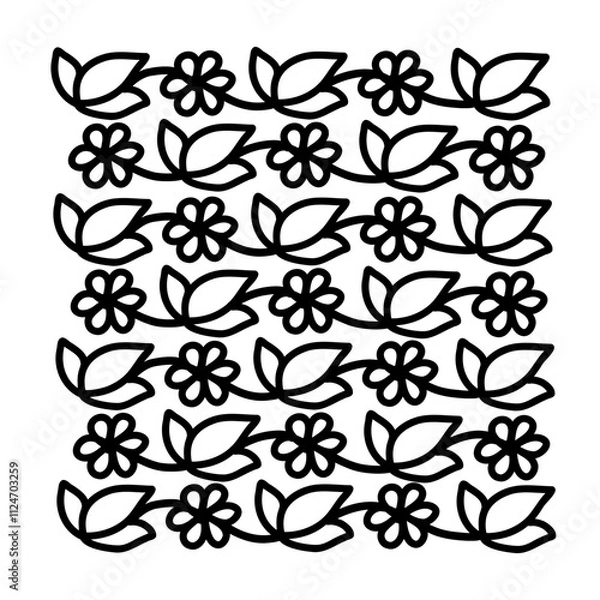 Obraz Botanical ornament pattern, hand-drawn doodle