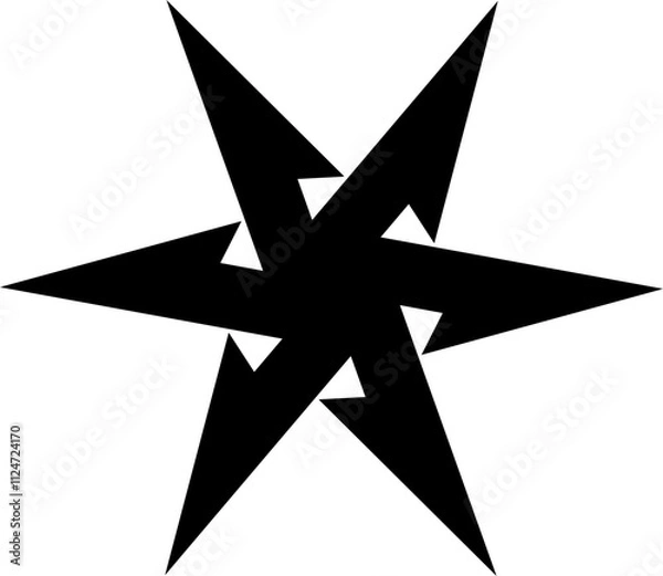 Obraz black and white star