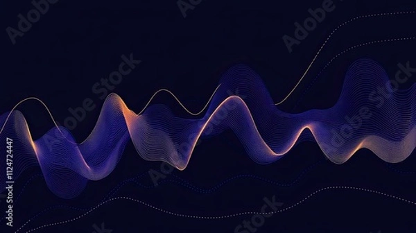 Fototapeta Abstract Wave Background.  Digital art, technology concept.