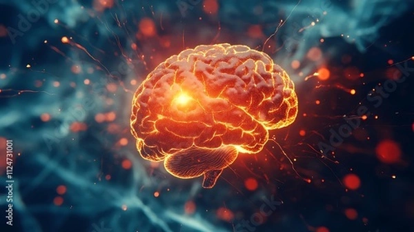 Fototapeta Advanced Brain Neural Energy Intelligence Power Innovation Technology Learning Creativity Growth Development Illustration