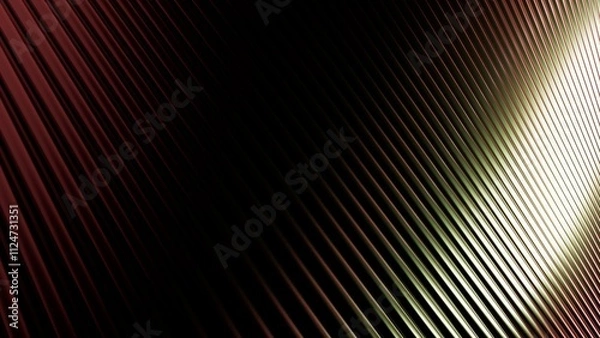 Fototapeta Abstract background with metallic waves, shiny surface in dark tones, modern design for wallpapers, presentations, banners, and graphic design