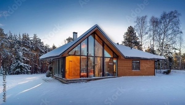 Fototapeta Generated image Architecture building winter house