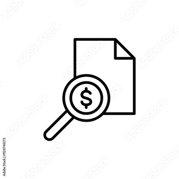Fototapeta Financial report outline icons, minimalist vector illustration ,simple transparent graphic element .Isolated on white background