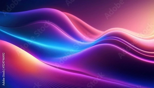 Fototapeta Abstract Waves of Color: A mesmerizing abstract background image featuring vibrant waves of purple, blue, and pink, creating a dynamic and ethereal visual.