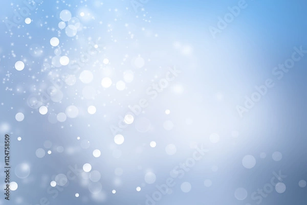 Fototapeta Abstrakcyjne tło, efekt bokeh. Abstrakcyjna tekstura do projektu, lśniący overlay, połysk nakładki, brokat, jasny pył, niebieski kolor, oryginalny deseń	