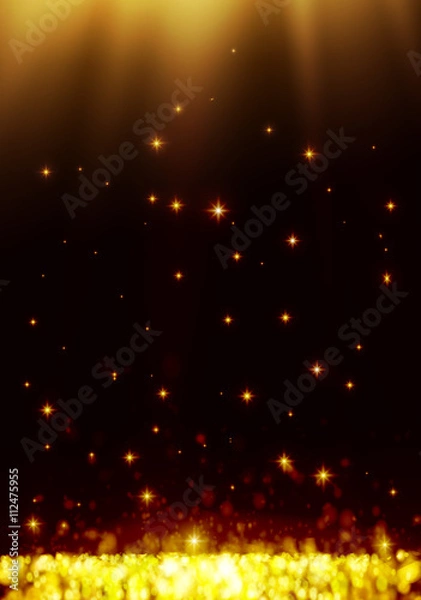 Obraz Yellow  dark bokeh abstract light background