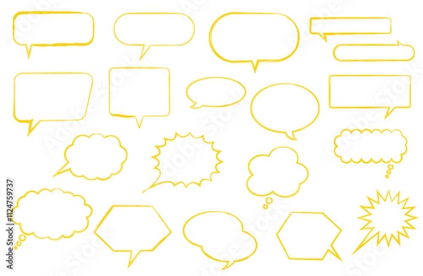Fototapeta シンプルな手描きの吹き出しセット