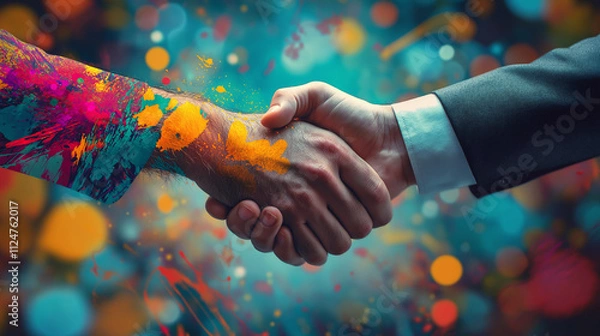 Fototapeta Nonverbale Kommunikation mit Händen, Hand geben unterschiedliche Arten sich zu Begrüßen, Generative AI