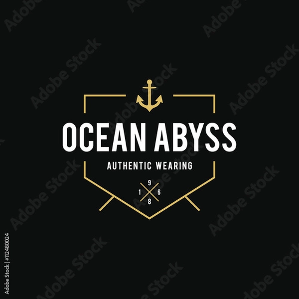 Obraz Vintage nautical labels design elements. Oceanic Equipment Shop Logo