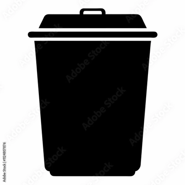 Obraz Recycled Bin Silhouette Vector Art