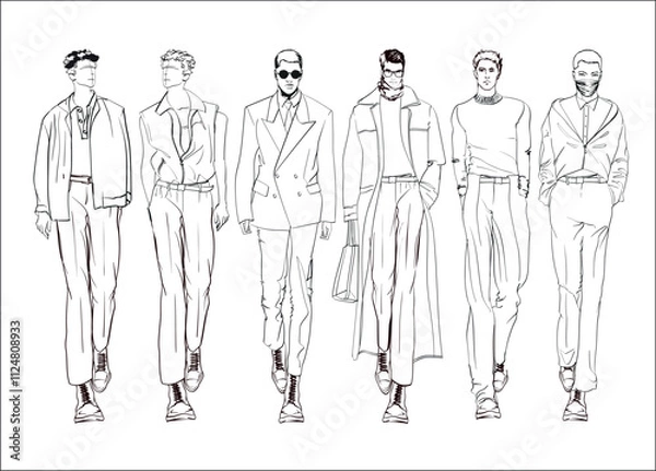 Fototapeta Fashion man sketch_-2_2024.11.27--01.eps
