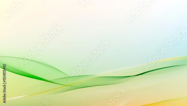 Fototapeta Gentle waves of color envelop a serene landscape at dawn's first light