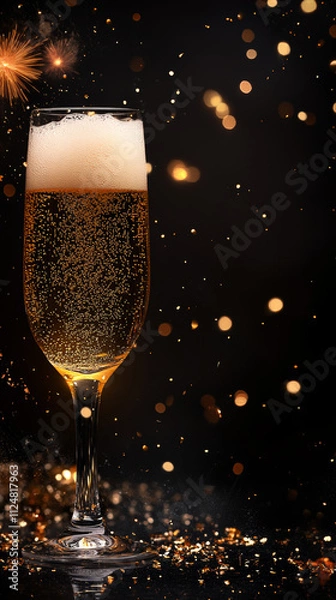 Obraz happy new year 2025 champagne