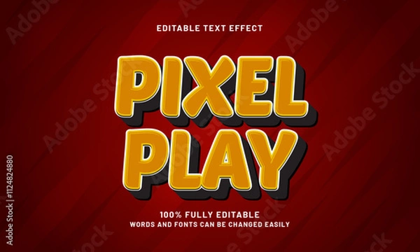 Obraz pixel play editable text effects with a game and kids theme