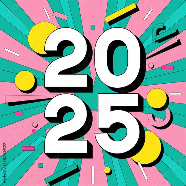 Obraz background with 2025 numbers