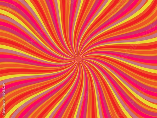 Fototapeta Vintage retro banner background. Colorful grunge wave wallpaper. Vector illustration. Twist party backround pattern.