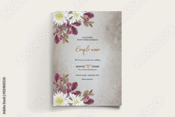 Fototapeta Save the date wedding invitation templates