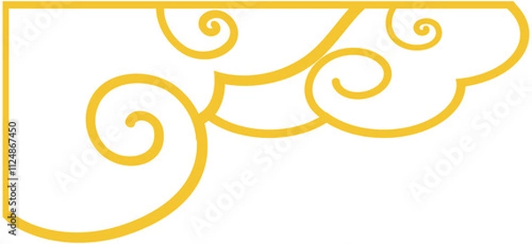 Fototapeta Chinese Cloud Line Corner
