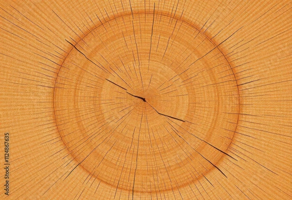 Fototapeta Growth Patterns In A Tree Trunk Cross-Section