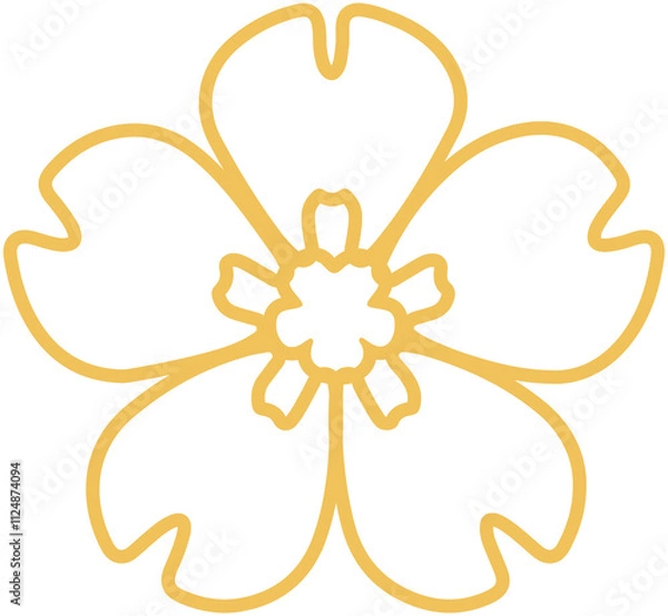 Fototapeta Oriental Style Flowers line icon