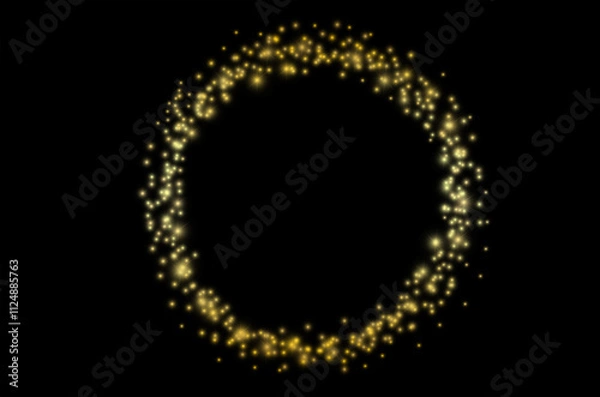 Fototapeta circle light frame on black background