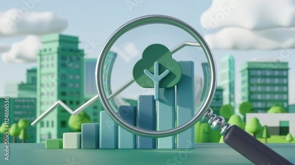 Fototapeta sign of nature on the background of trees, symbolizes environmental friendliness