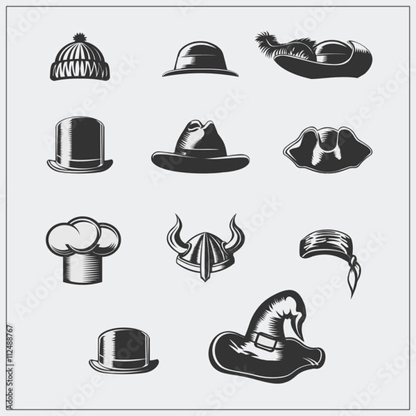 Fototapeta Set of hats.