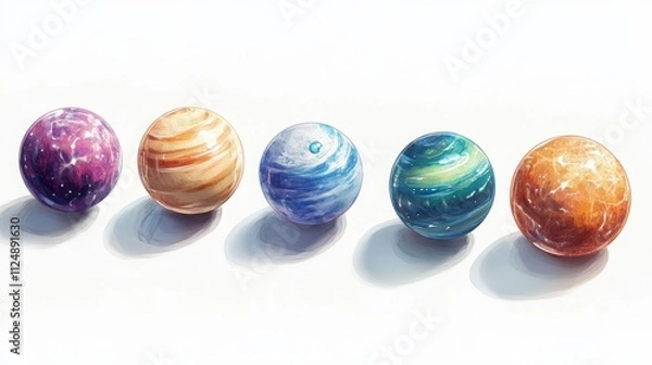 Fototapeta Solar System Planets Vector Design Set