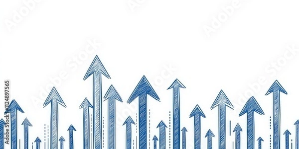 Obraz Upward Arrows Representing Growth and Success in Business