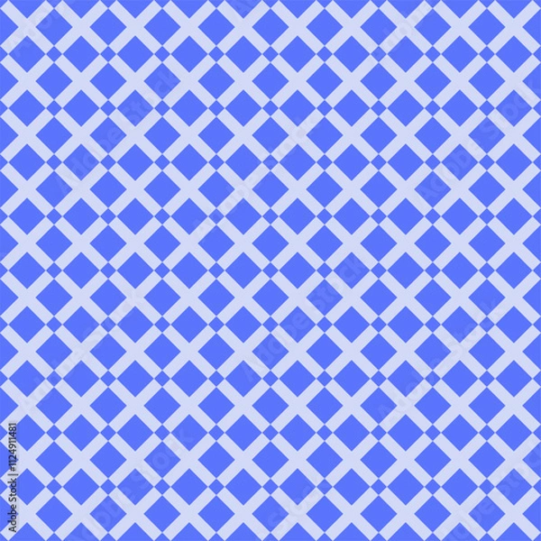Fototapeta Blue Lines X Squares Geometric Pattern Modern Shapes Background