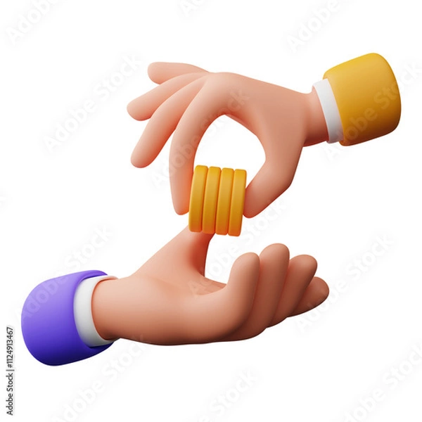Obraz 3d illustration of Transaction hand gesture