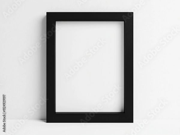 Fototapeta Black Poster Frame Mockup 30x40 cm Thick Frame with Empty White Background
