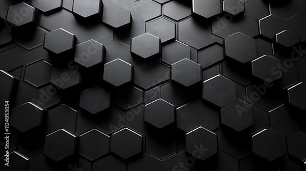 Fototapeta black hexagon background